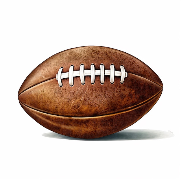 Photo arafed football ball with white stitchs on a white background generative ai