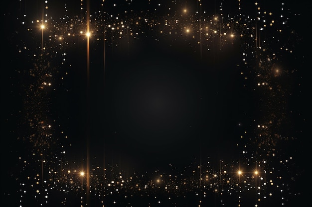 Photo arafed frame of gold stars on a black background generative ai