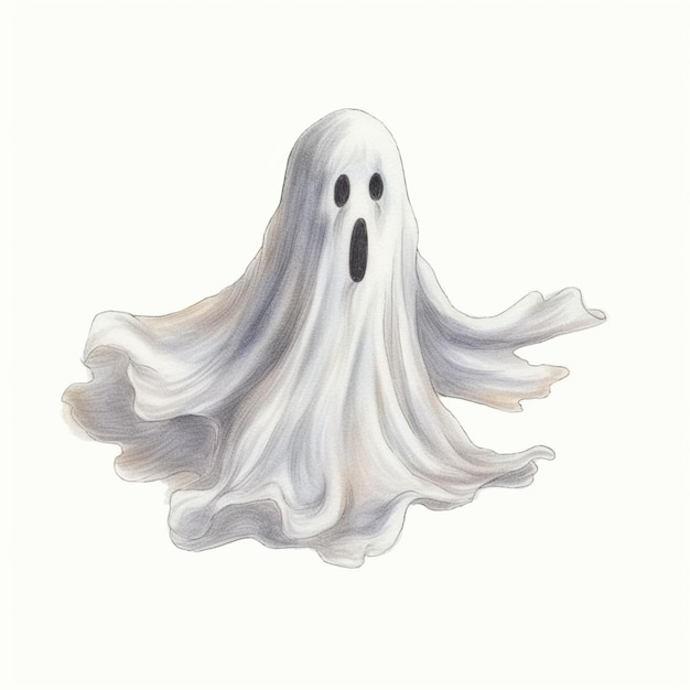 arafed ghost with black eyes and a white face generative ai