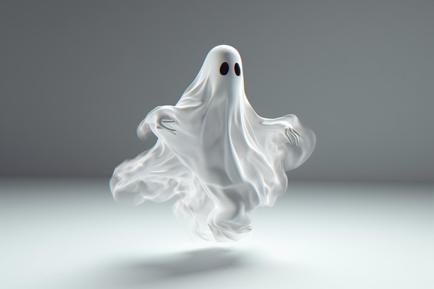 Arafed ghost with a black eyes and a white robe generative ai