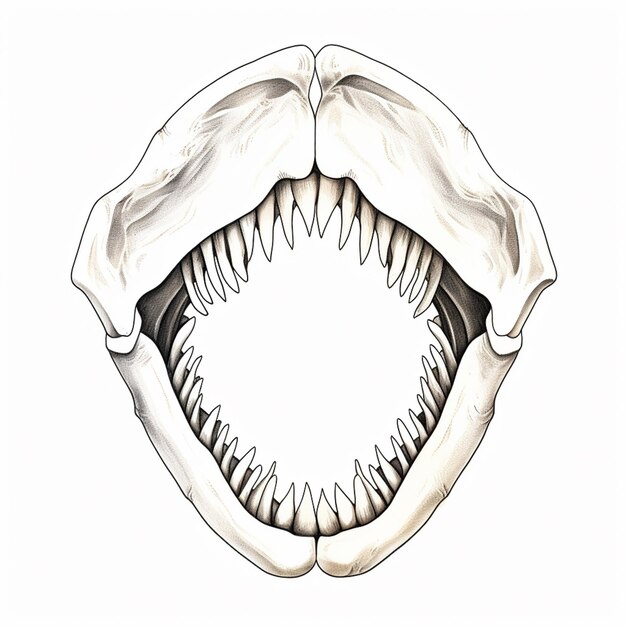 Foto arafed haaien mond met een grote tandige kaak generatieve ai