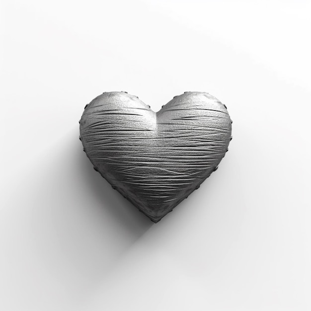 Arafed heart shaped object on a white surface with a shadow generative ai