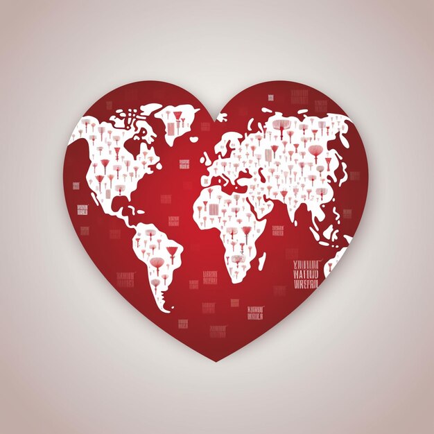 Arafed heart shaped with a map of the world on it generative ai