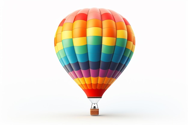 Arafed hot air balloon with a rainbow stripe on the side generative ai