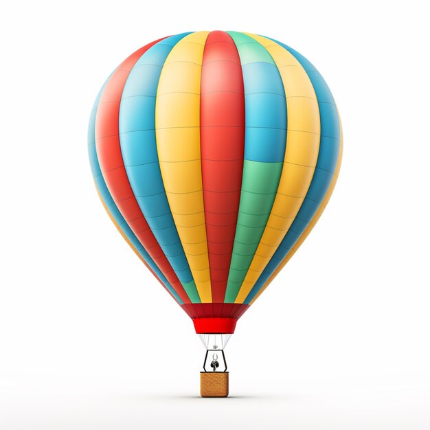 arafed hot air balloon with a wooden stand on a white background generative ai