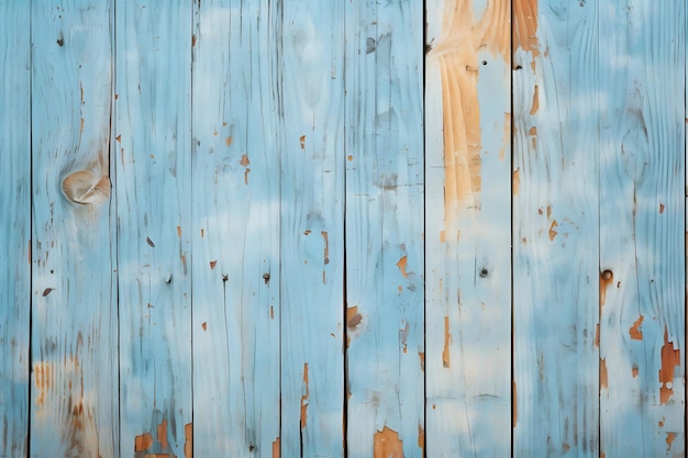 arafed houten planken met een blauwe verf en een witte achtergrond Generatieve AI
