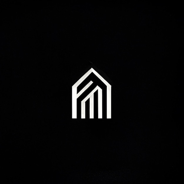 Photo arafed image of a black and white logo with a white arrow generative ai