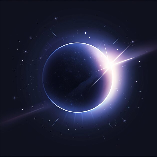 Photo arafed image of a blue eclipse with a star in the background generative ai