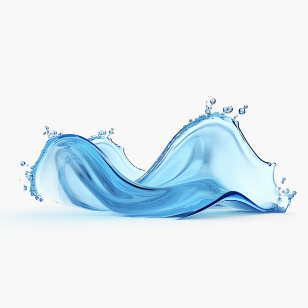 arafed image of a blue wave with water droplets generative ai