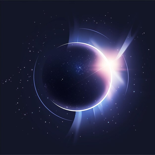 Arafed image of a blue and white eclipse with stars generative ai