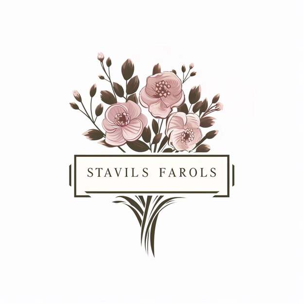 arafed image of a bouquet of flowers with a sign that says stavis farols generative ai