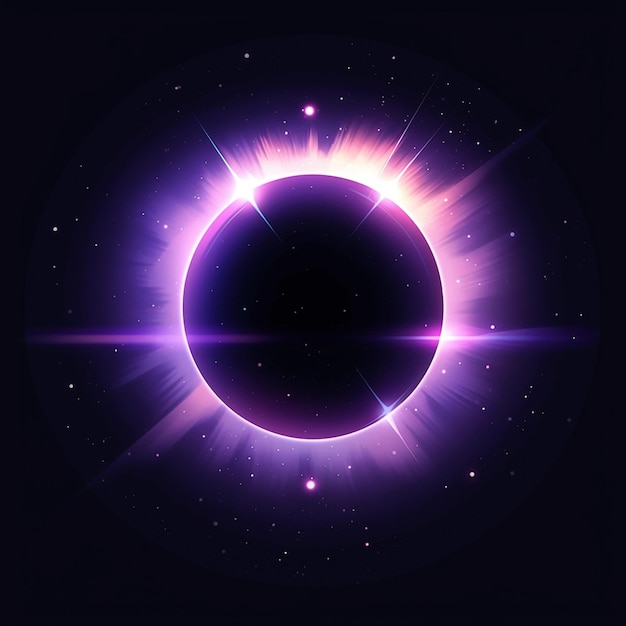 arafed image of a bright eclipse of light in the dark sky generative ai