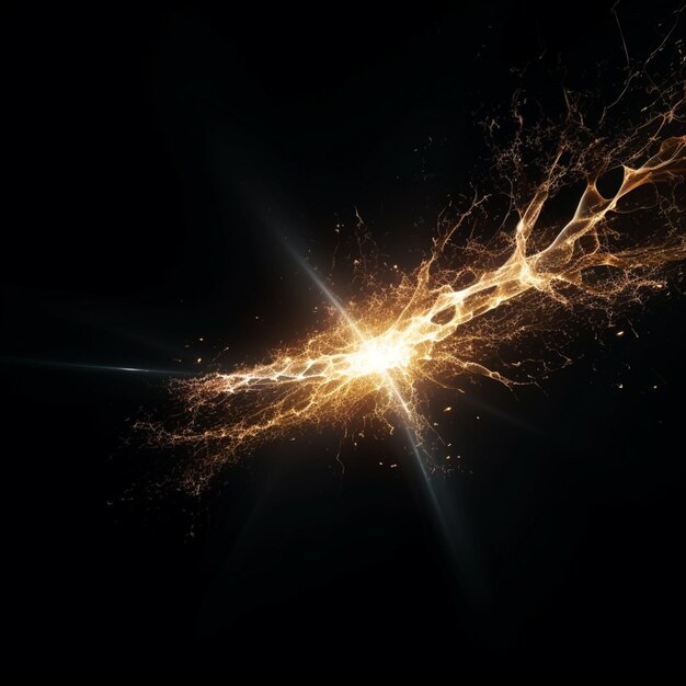 arafed image of a bright light bursting from a black background generative ai