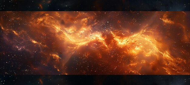 arafed image of a bright orange nebula with stars in the background generative ai