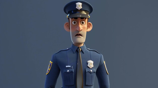 arafed image of a cartoon police officer with a mustache generative ai