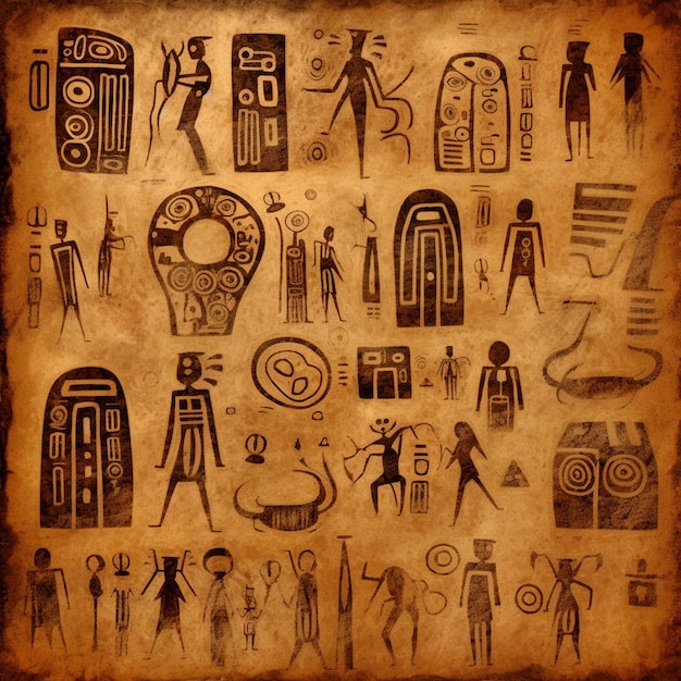 arafed image of a collection of ancient egyptian symbols generative ai