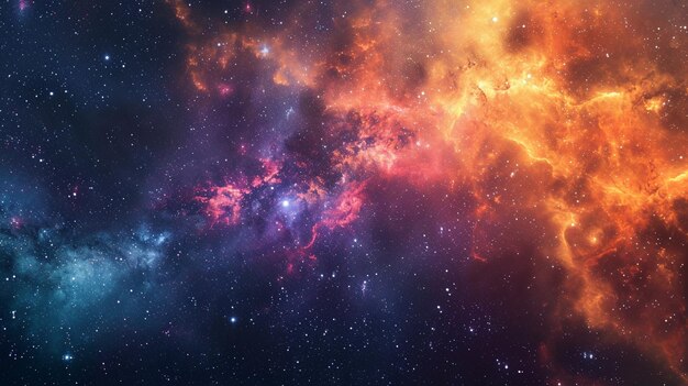 Арафированное изображение красочной галактики со звездами и яркой туманностью генеративной ай