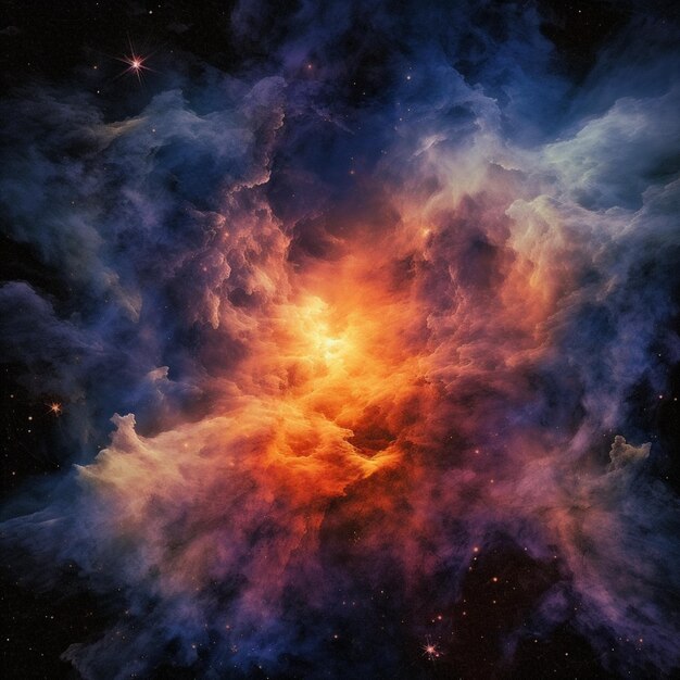 Arafed image of a colorful nebula with a star in the center generative ai