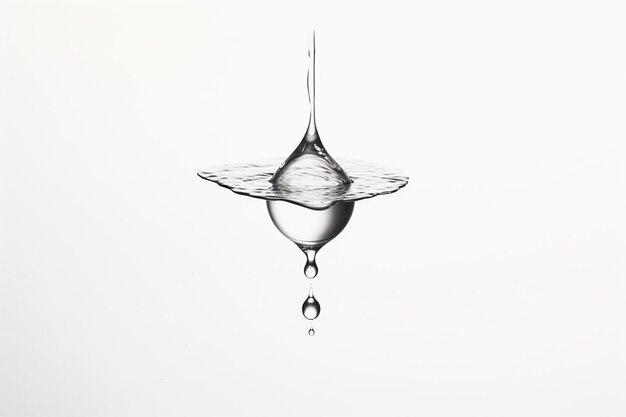 Арафированное изображение капли воды, падающей из стекла, генеративный AI