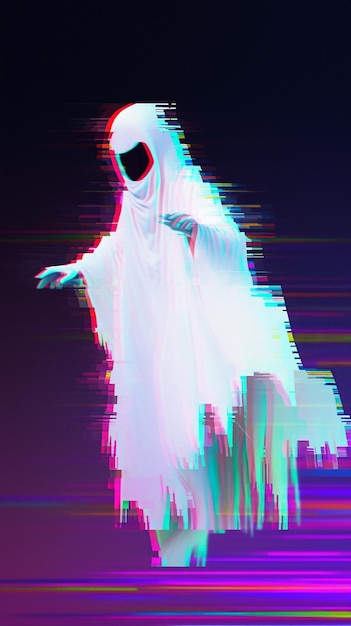Arafed image of a ghost with a city in the background generative ai