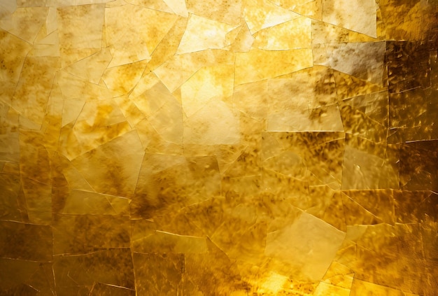 arafed image of a gold colored wall with a clock on it Generative AI