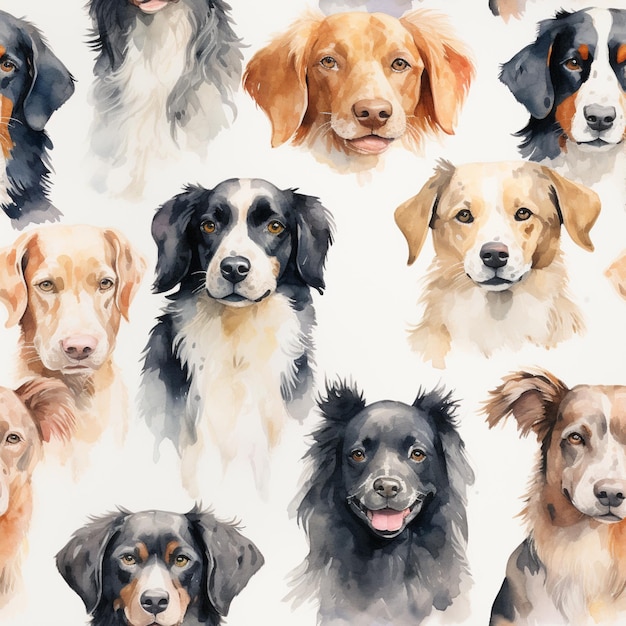 arafed image of a group of dogs with different colors generative ai