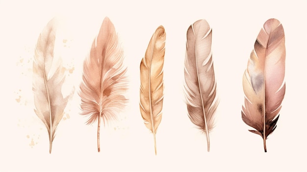 Arafed image of a group of feathers on a white background generative ai