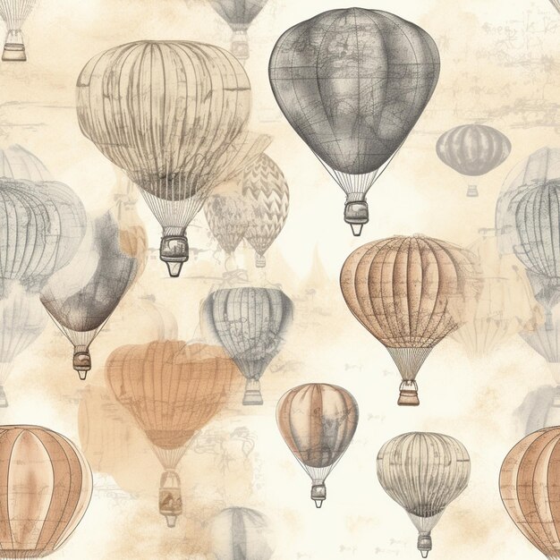 Photo arafed image of a group of hot air balloons flying in the sky generative ai