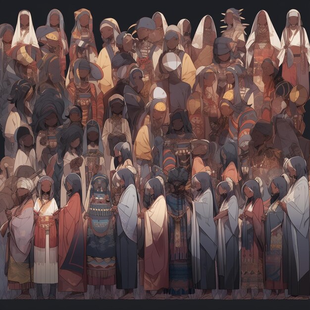 Photo arafed image of a group of people dressed in different costumes generative ai