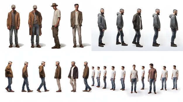 arafed image of a group of people standing in a row Generative AI