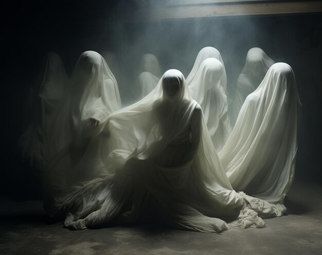 Photo arafed image of a group of people in white cloths generative ai