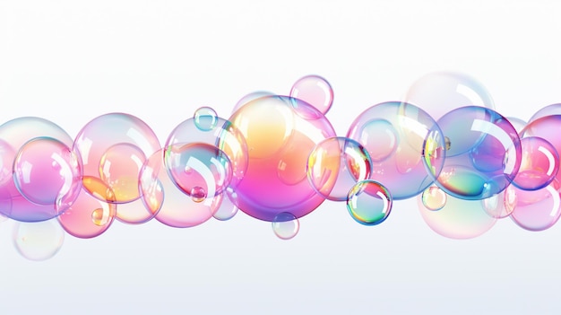 arafed image of a group of soap bubbles floating in the air generative ai