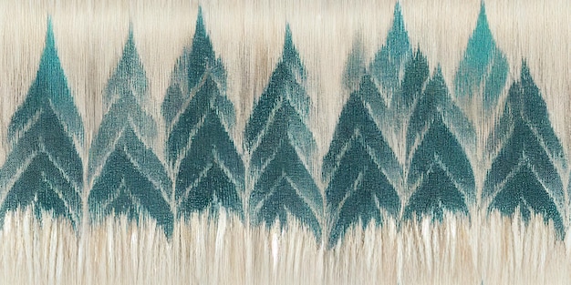 arafed image of a group of trees with a blue and white background generative ai