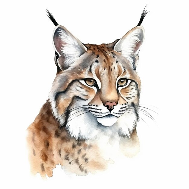 Arafed image of a lynx with a white background generative ai