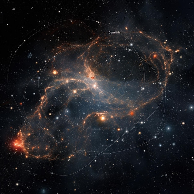 写真 中央に螺旋状の星団のアラフェッド画像