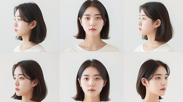 写真 顔の表情が異なる女性のアラフェッド画像