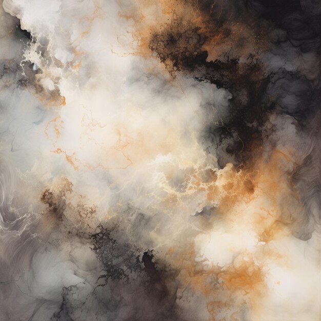 arafed image of a painting of a black and white and brown cloud generative ai