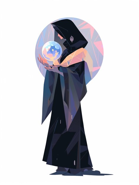 Foto immagine raffigurante una persona che tiene in mano una sfera di cristallo
