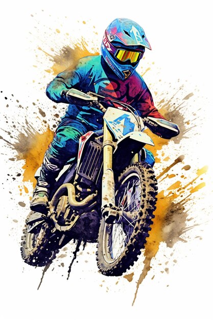 arafed image of a person riding a dirt bike in the air generative ai