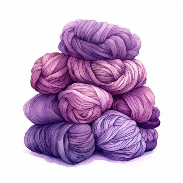 Photo arafed image of a pile of yarn on a white background generative ai