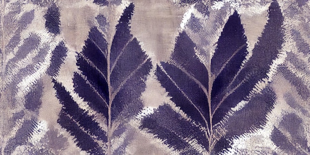 arafed image of a purple and white leaf pattern on a fabric generative ai