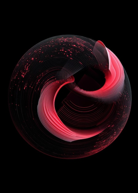 Arafed image of a red and black object with a black background generative ai