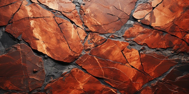 Arafed image of a red rock wall with cracks and cracks generative ai