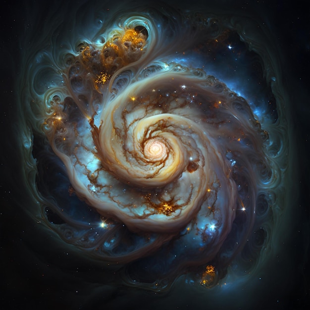 Arafed image of a spiral galaxy with a star in the center generative ai