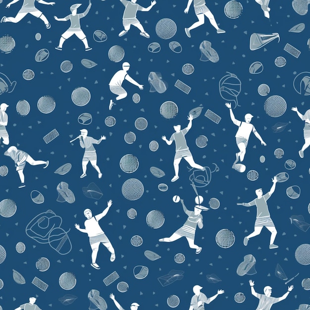 파란색 배경 생성 AI에서 테니스 선수의 Arafed 이미지