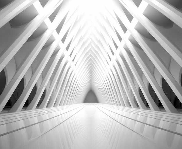 Photo arafed image of a white building with a very long ceiling generative ai