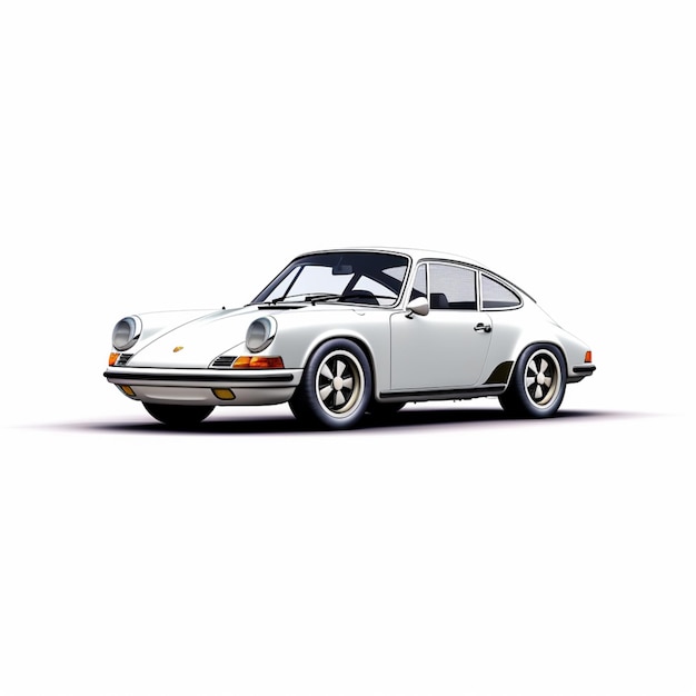 Arafed image of a white porsche 911 parked on a white surface generative ai