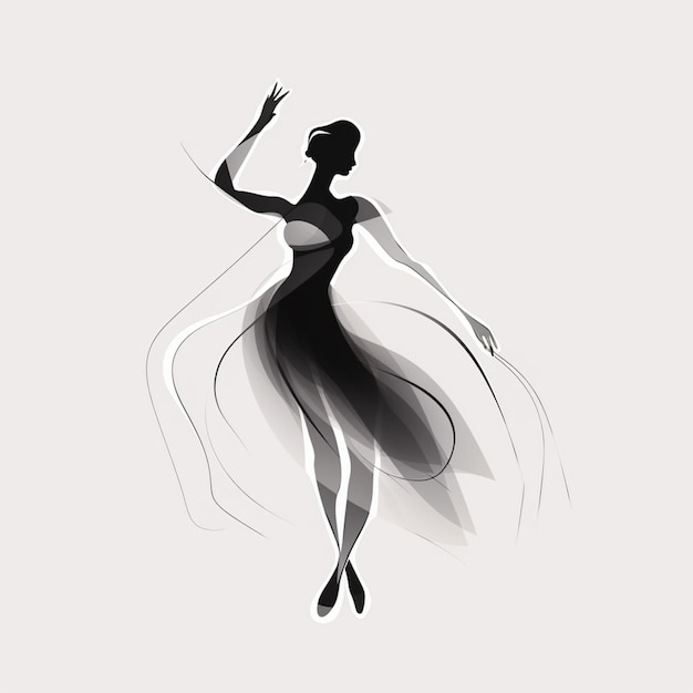 arafed image of a woman in a dress dancing generative ai