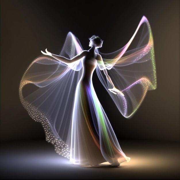 Arafed image of a woman in a dress with a veil generative ai
