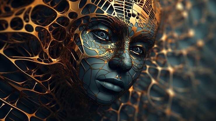 Photo arafed image of a woman with a golden headpiece